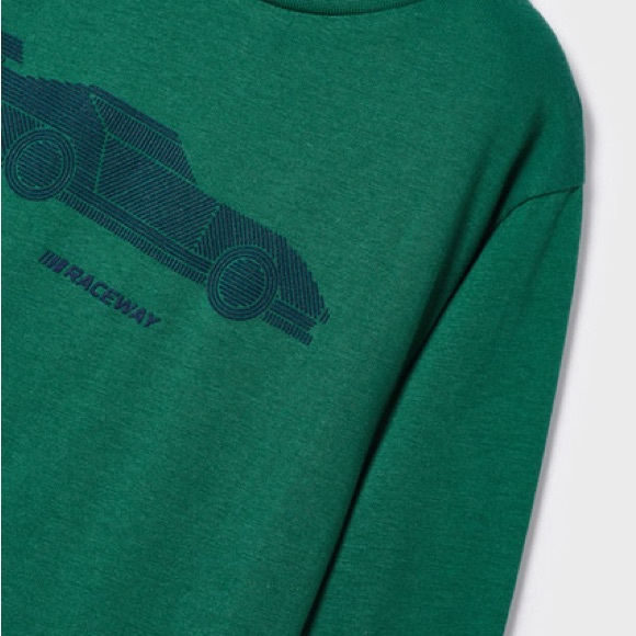 Mayoral Emerald Long Sleeve Tee with Car Graphic - Picture 2 of 2